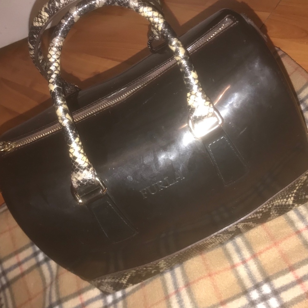 Black furla candy bag